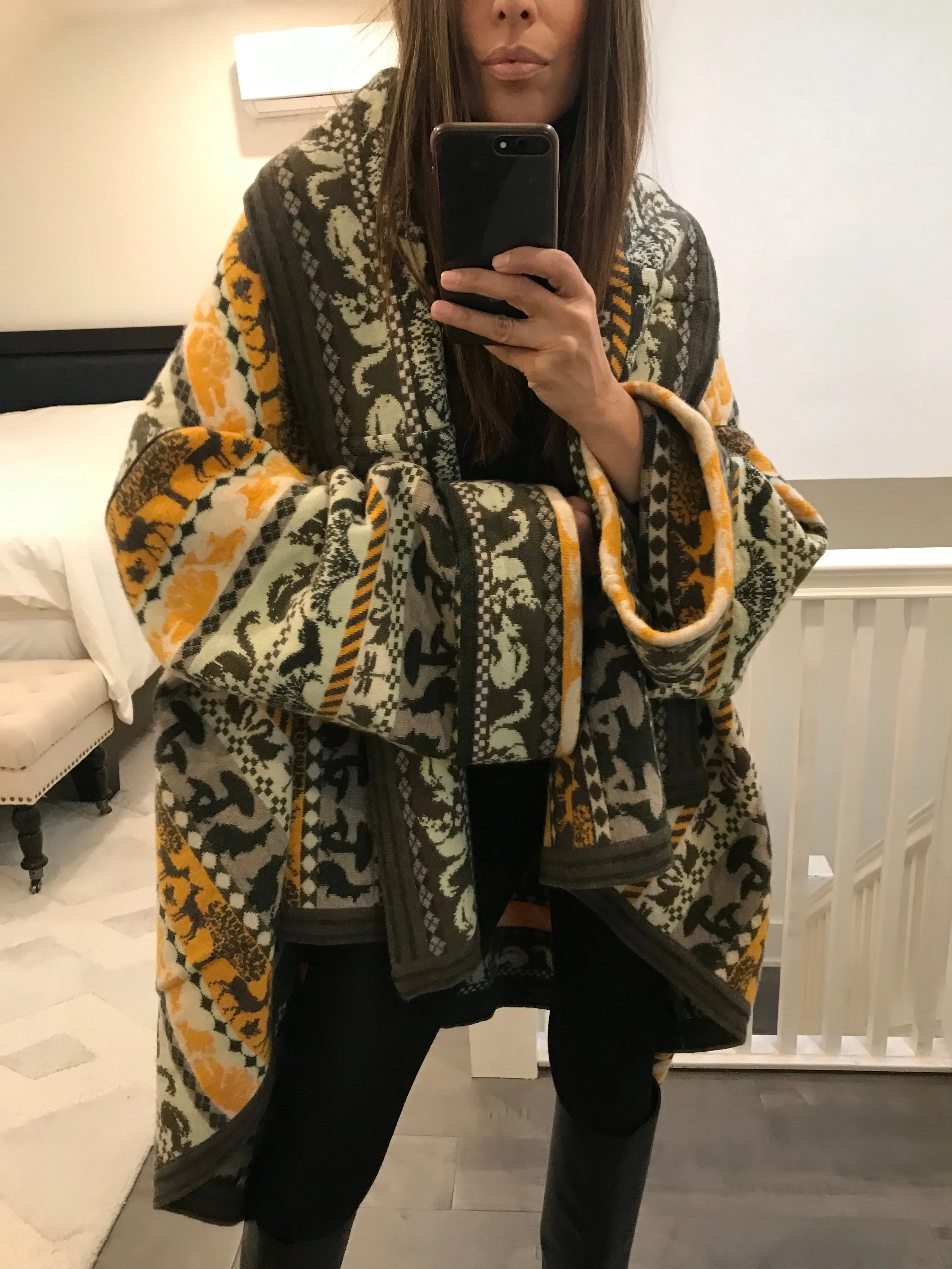 Printed Oversized Cardigan Coat