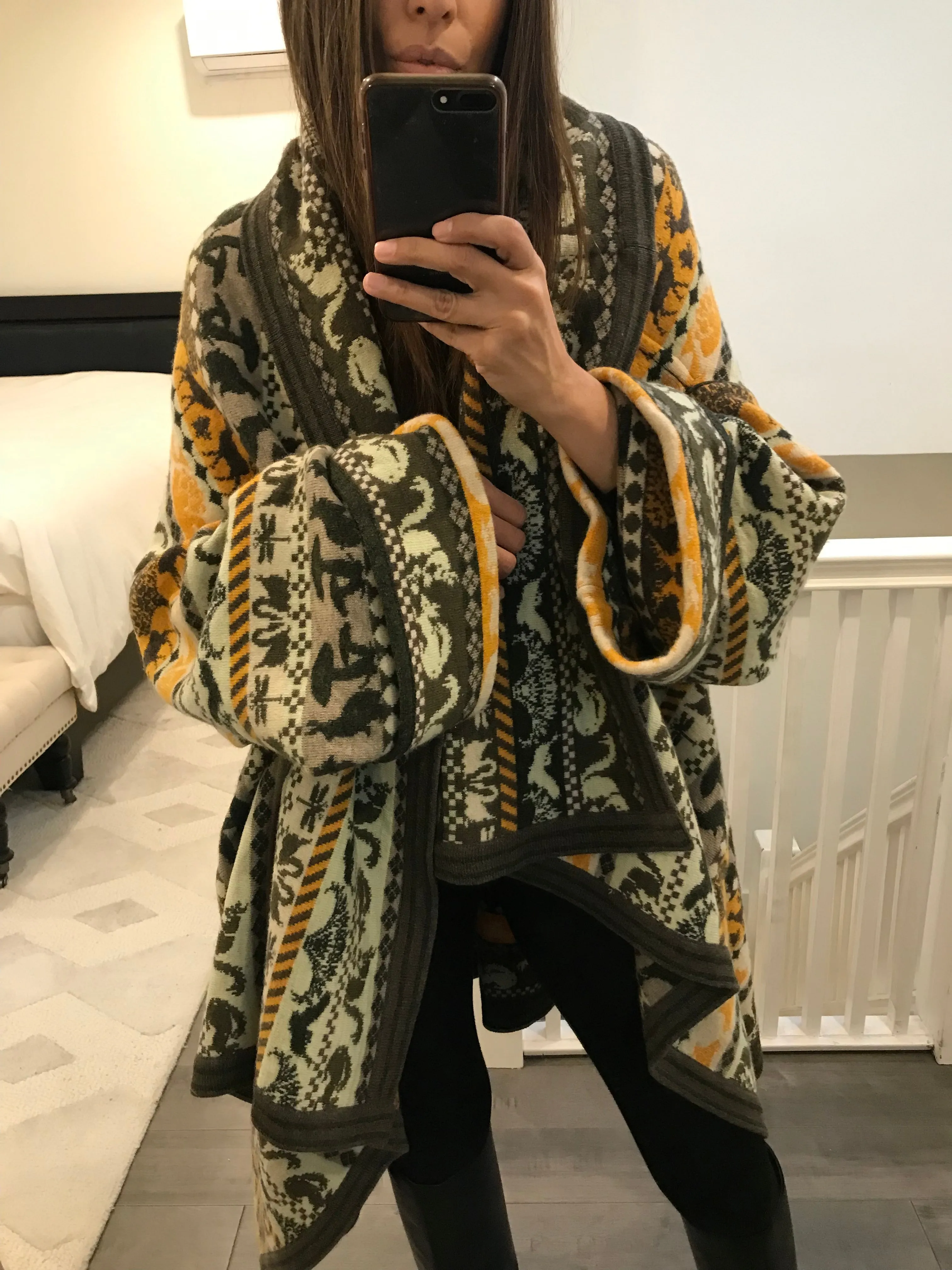 Printed Oversized Cardigan Coat