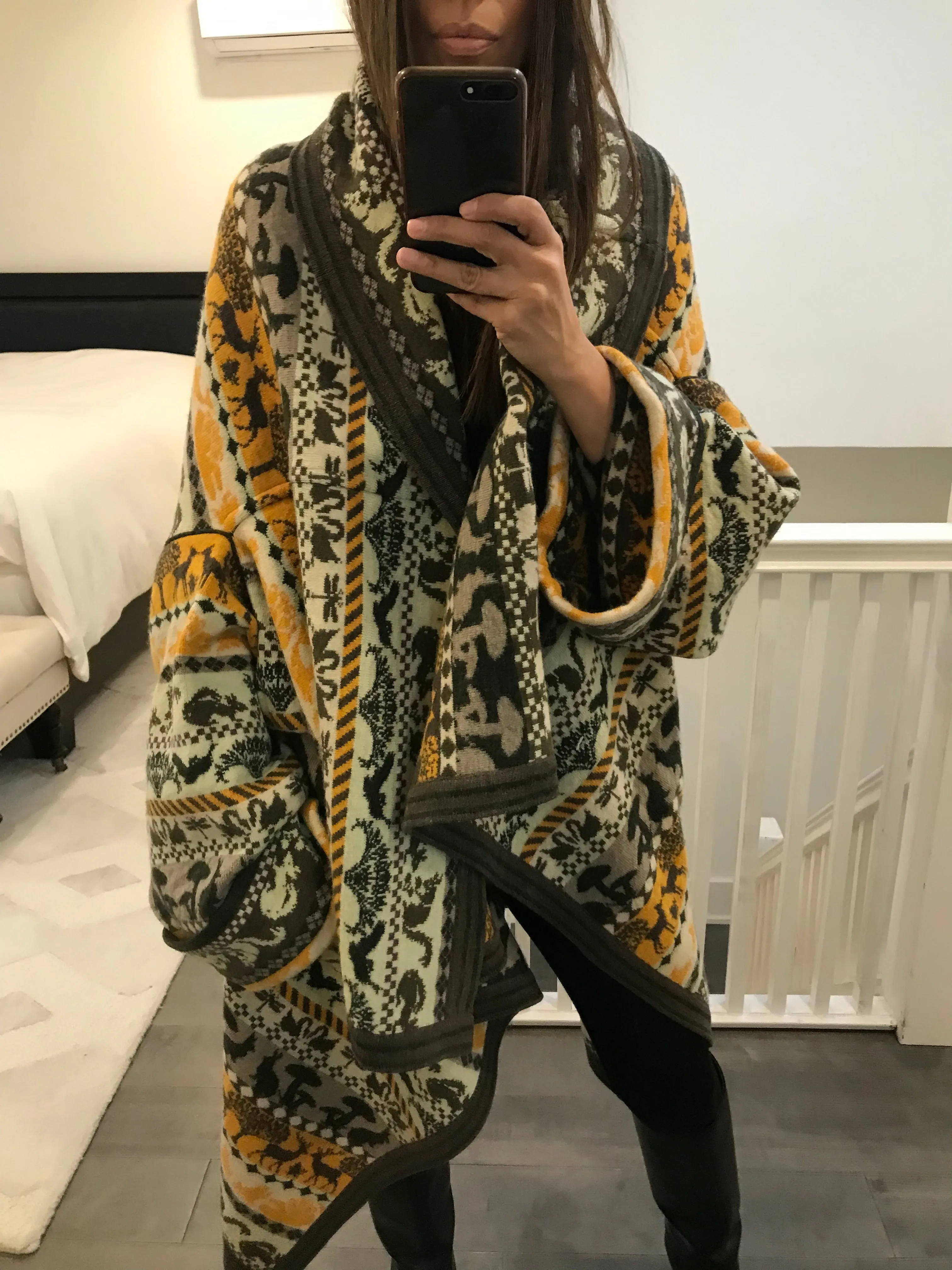 Printed Oversized Cardigan Coat