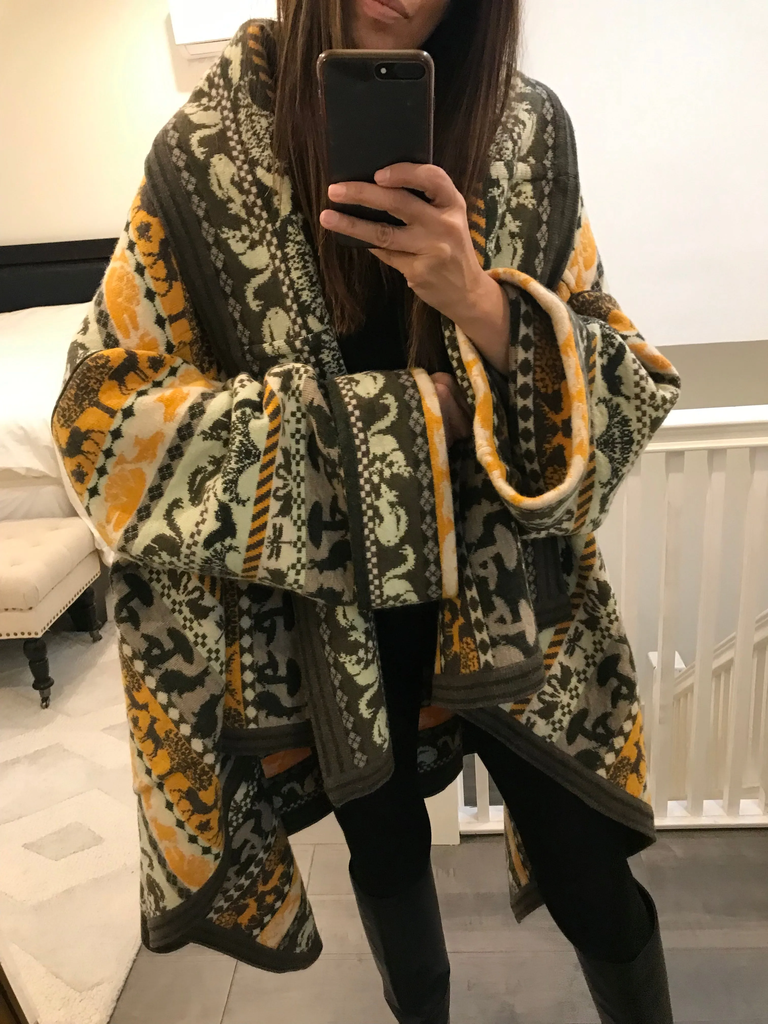 Printed Oversized Cardigan Coat