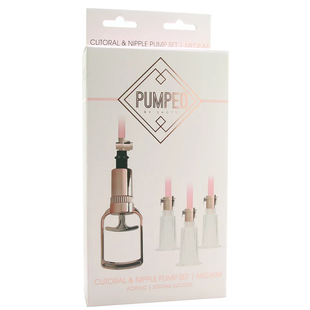 Pumped Rose Gold Clitoral & Nipple Pump Set in Medium