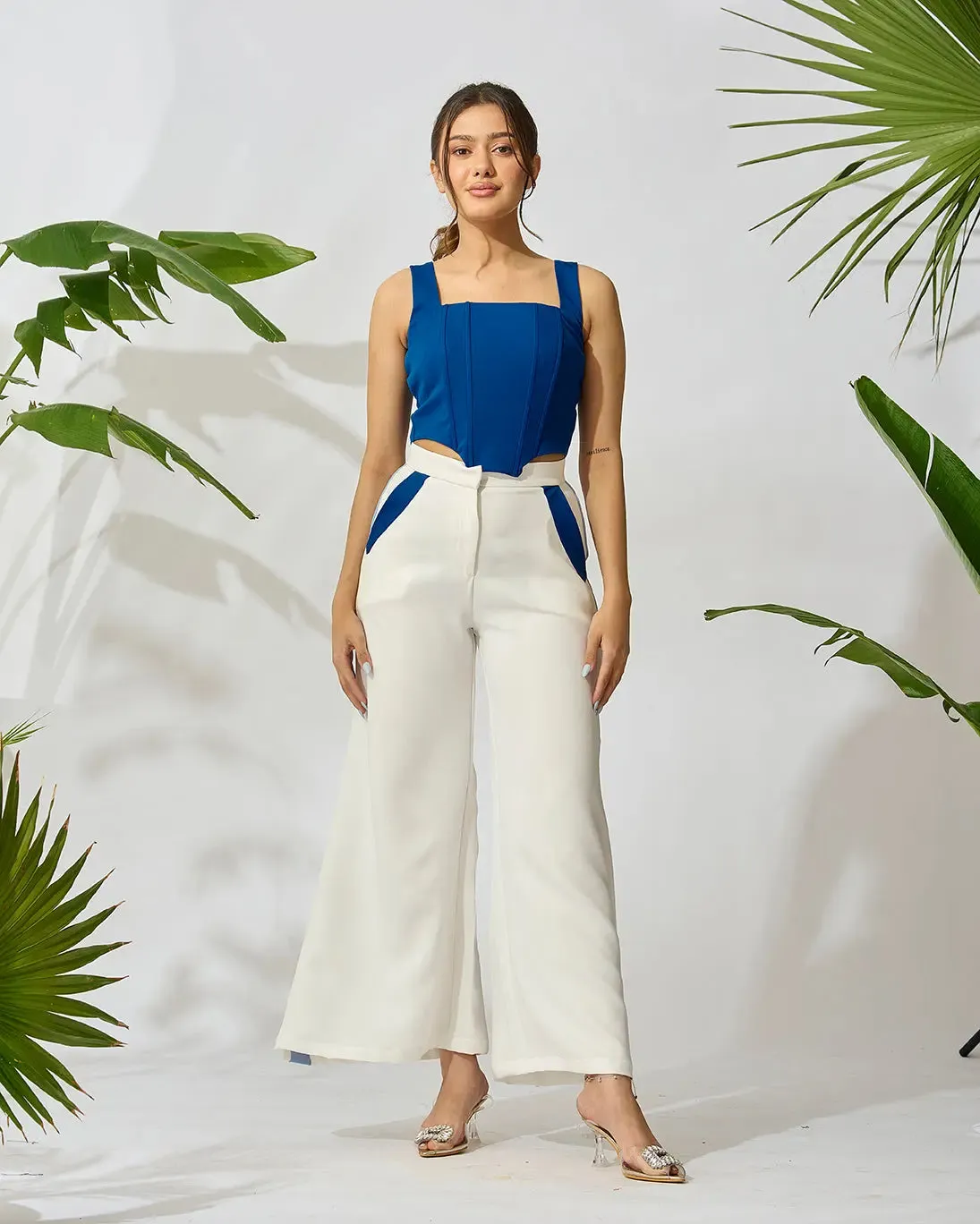 Pure Bliss White Flare Trousers