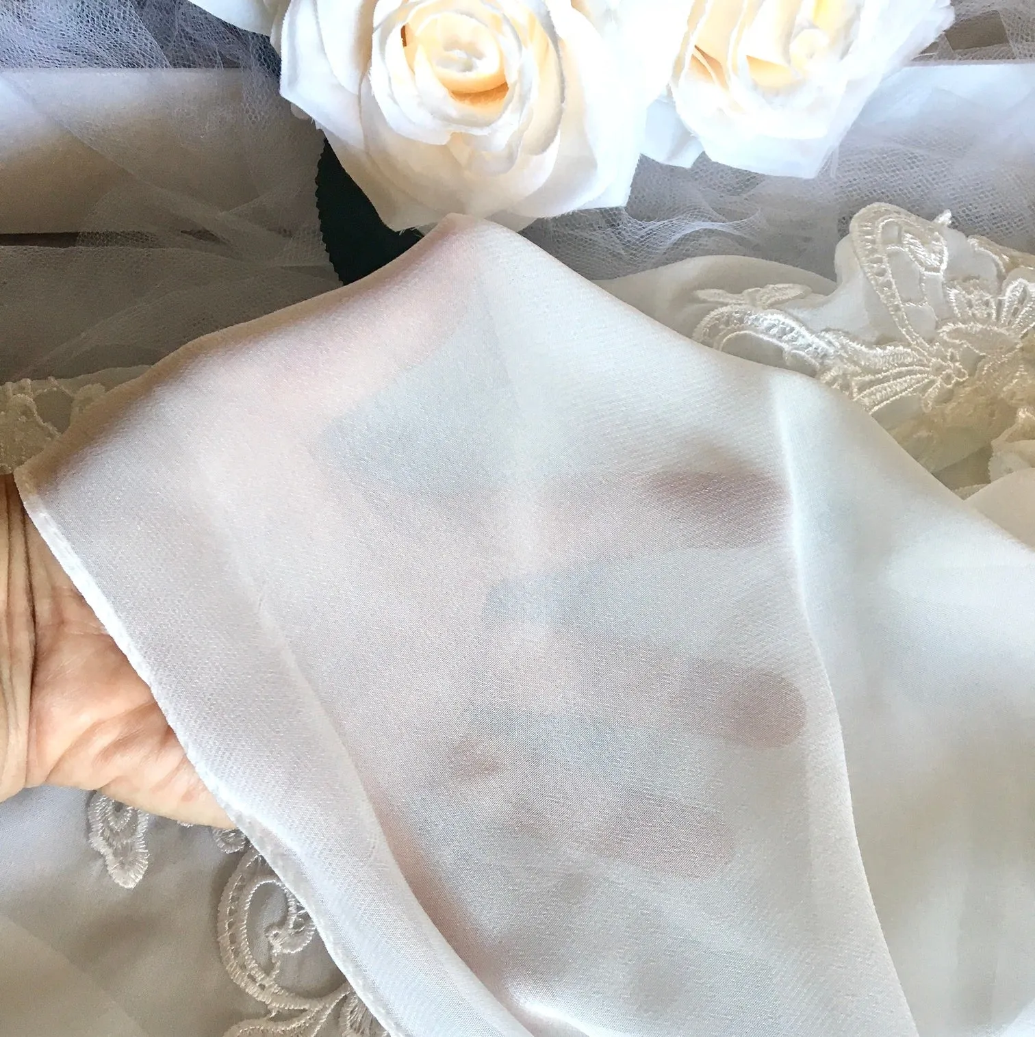 "Amani" - Wedding Chiffon Cape Veil - Cathedral Length