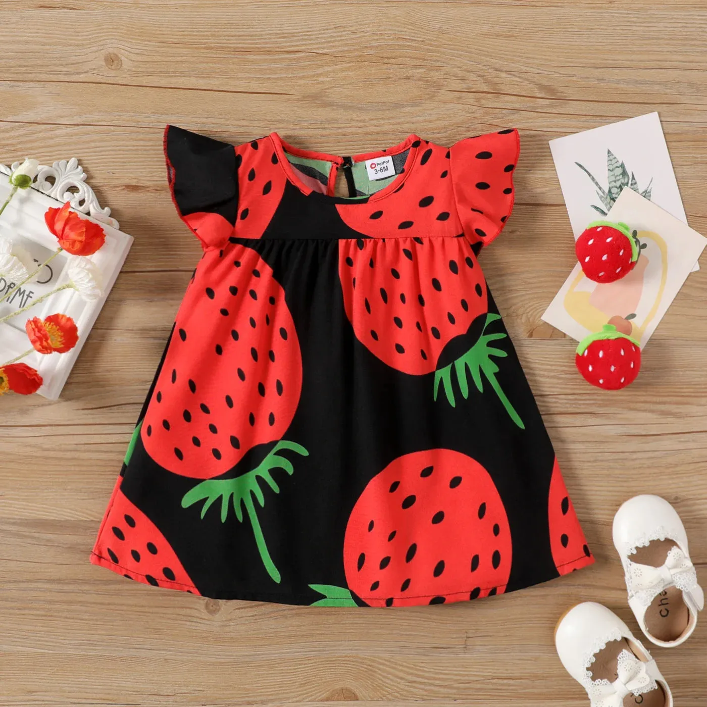 "Strawberry Baby" Print Party Dress