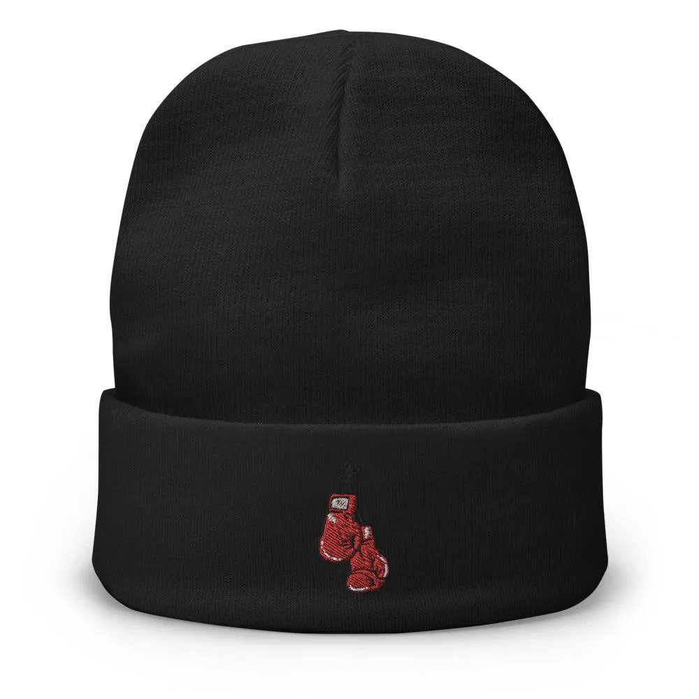 Red Corner Embroidered Beanie