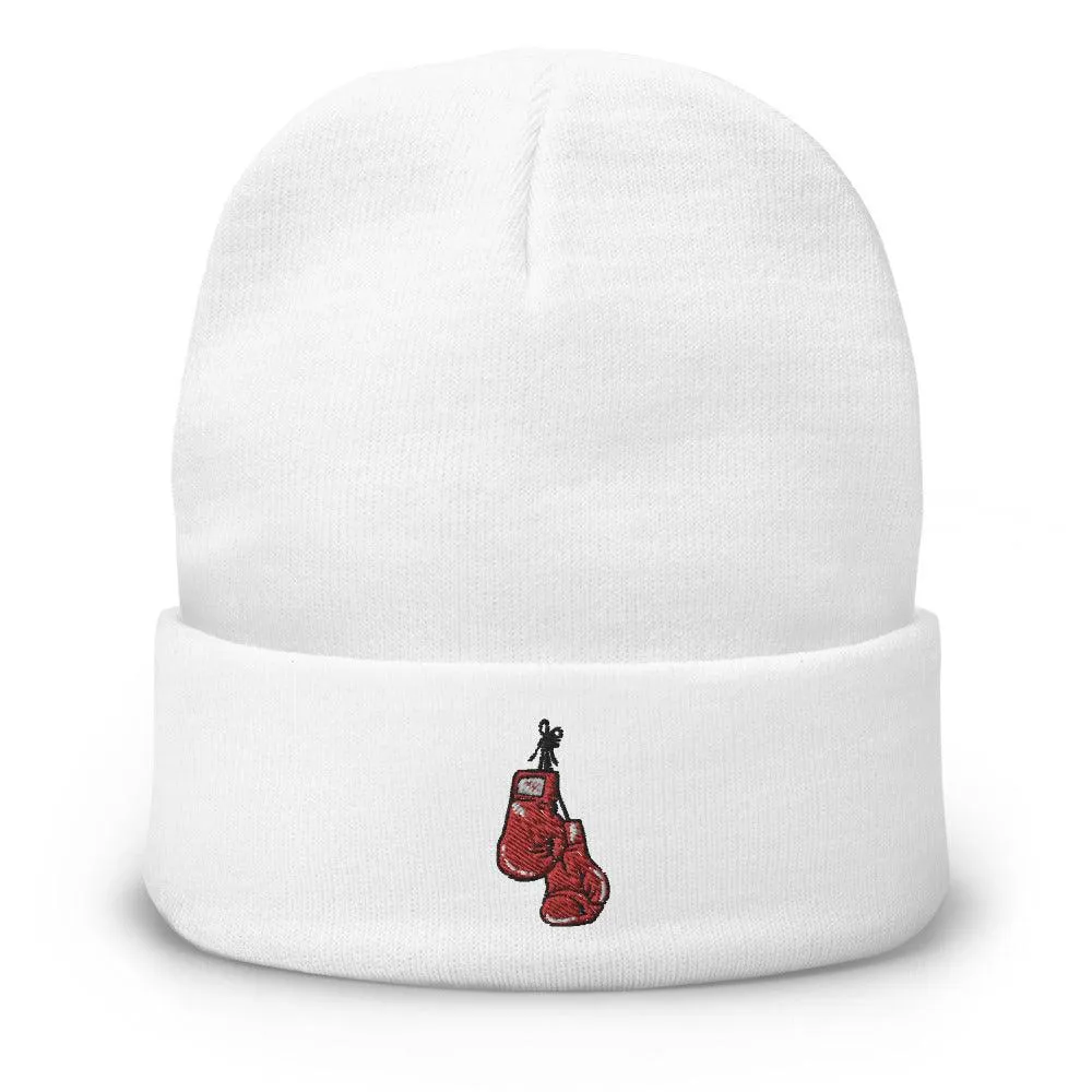 Red Corner Embroidered Beanie