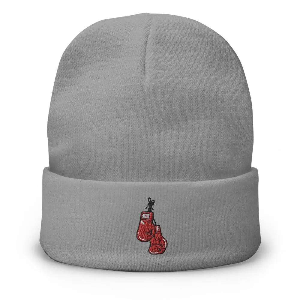 Red Corner Embroidered Beanie