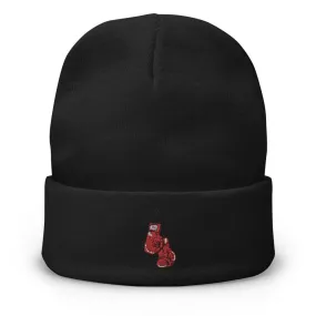 Red Corner Embroidered Beanie