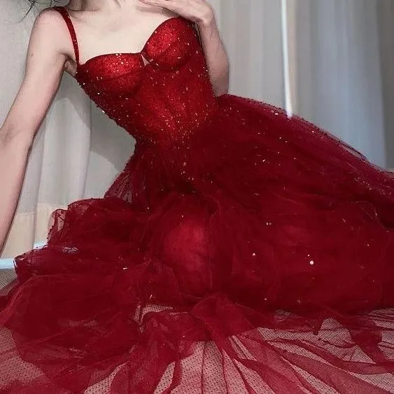 Red evening dress Sexy Prom Dress   fg2878