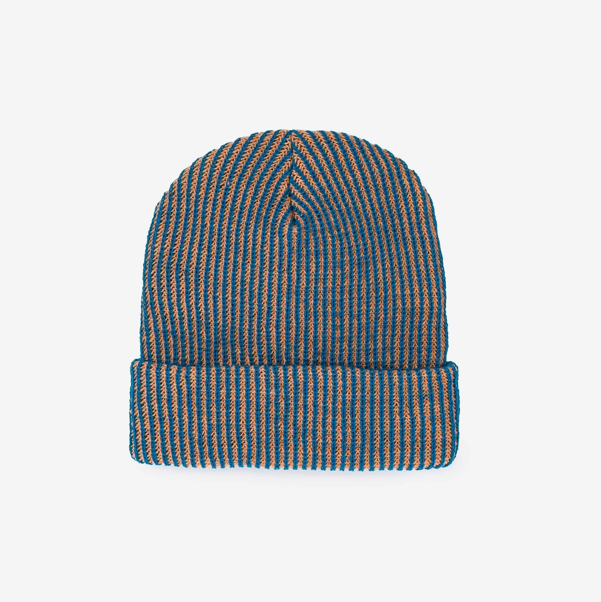 Rib Knit Beanie - Cobalt Rust