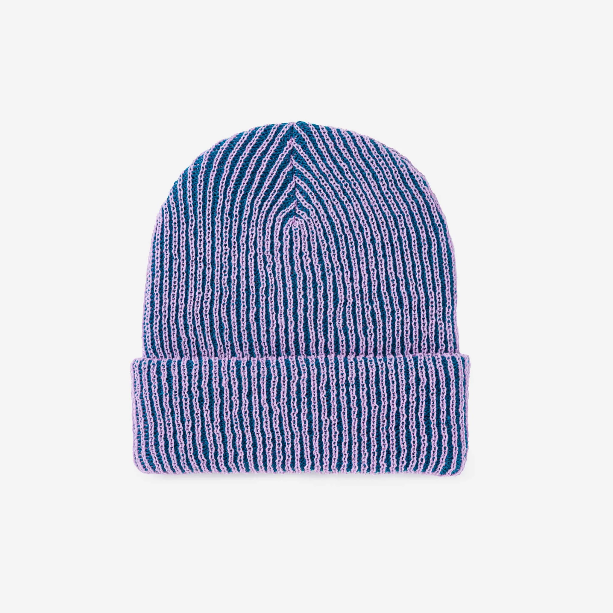 Rib Knit Beanie - Cobalt Rust