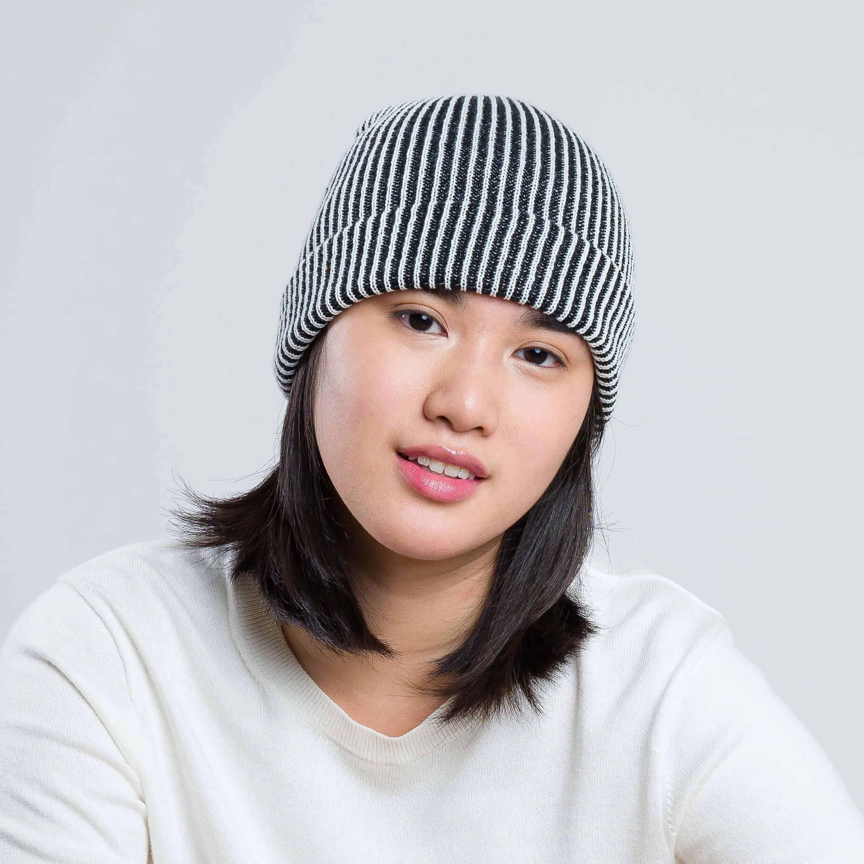 Rib Knit Beanie - Cobalt Rust