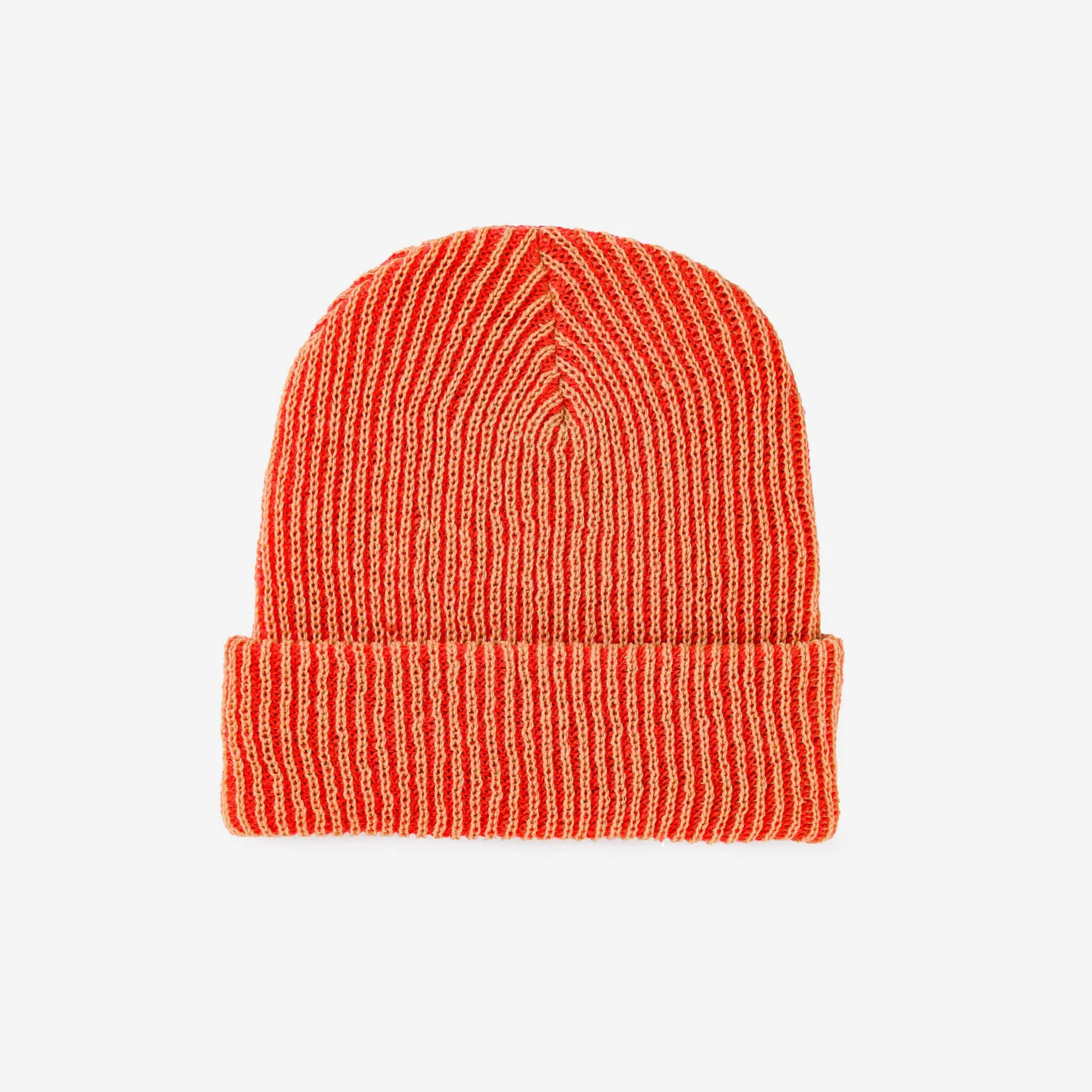 Rib Knit Beanie - Cobalt Rust