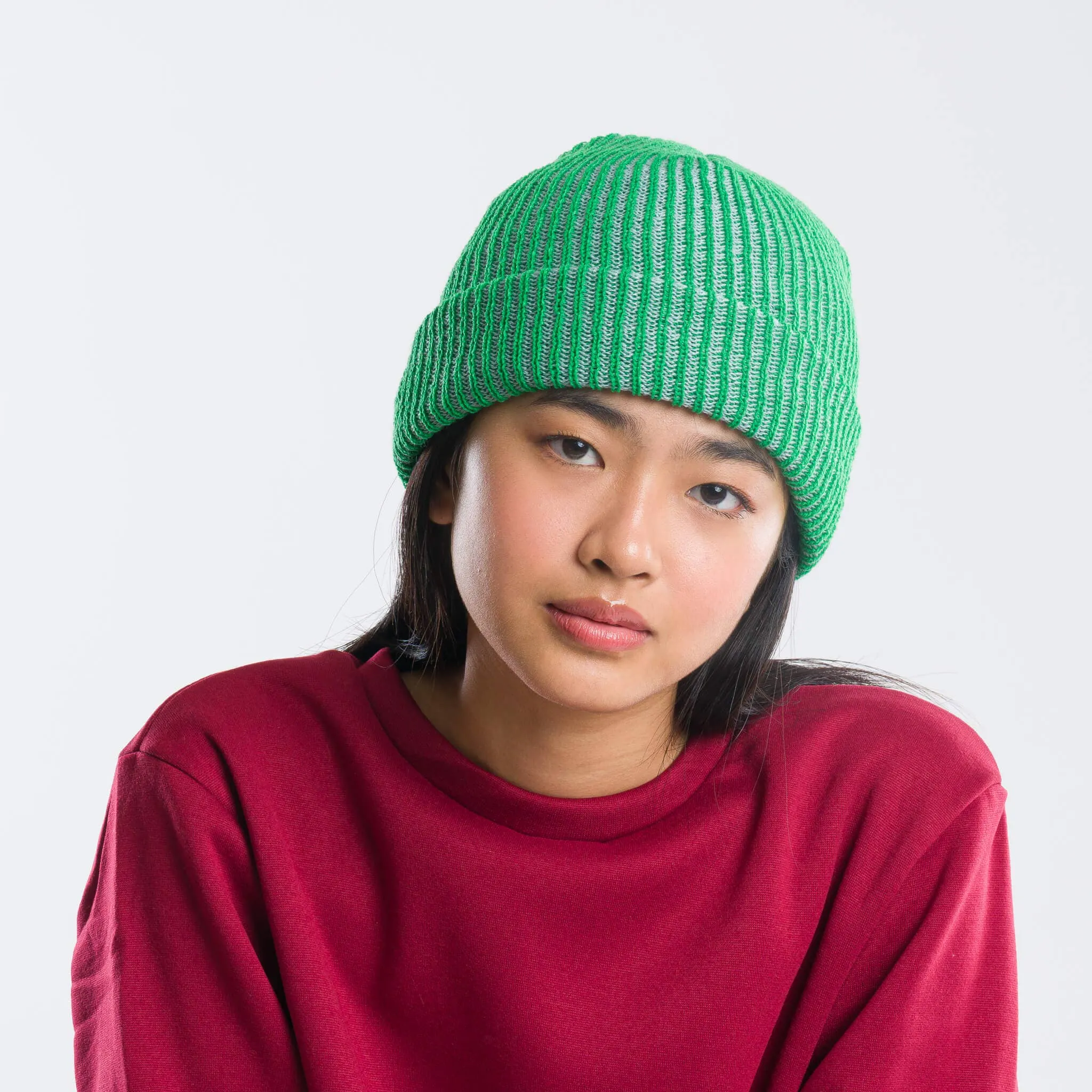 Rib Knit Beanie - Ruby Red