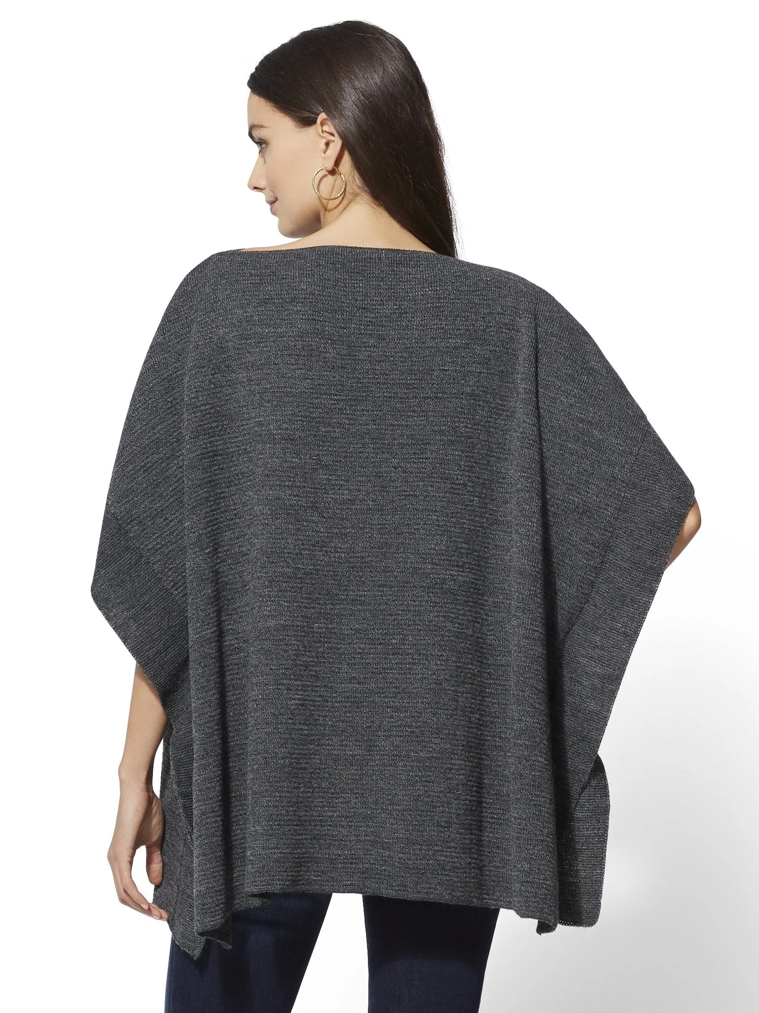 Ribbed-Knit Poncho