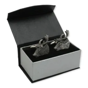 Roaring Stag Cufflinks T-Bar Back With Gift Box