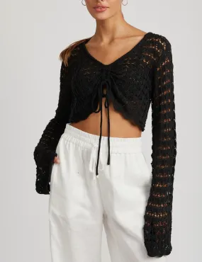 Ruched Crochet Crop Top