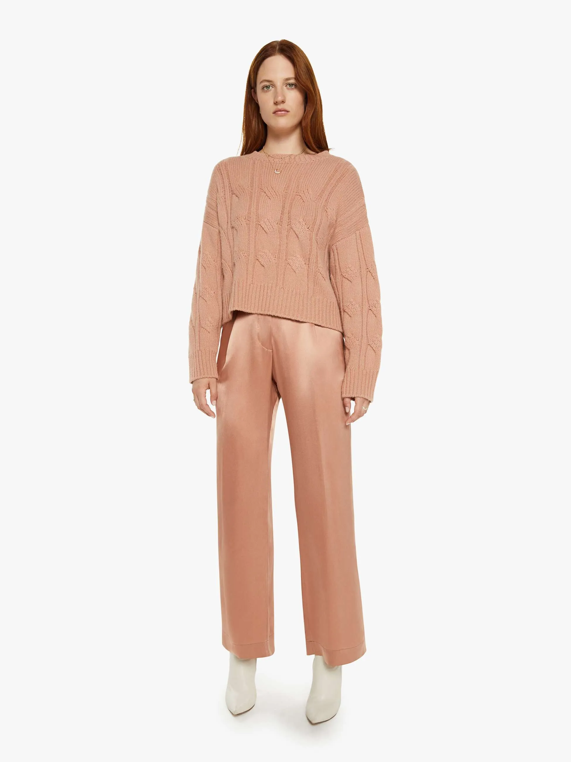 SABLYN Tristan Crewneck Pullover - Deep Apricot