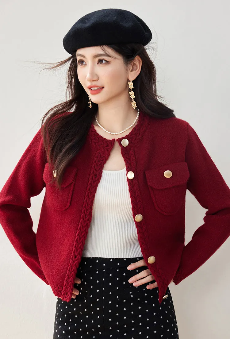 SD-Knit Cardigan with Pockets Buttons