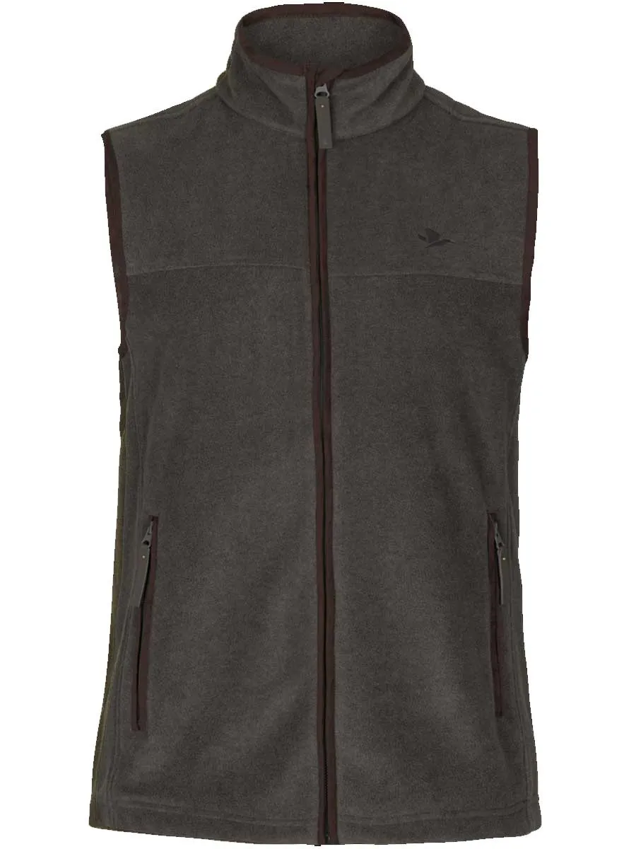 SEELAND Woodcock Earl Fleece Waistcoat - Mens - Dark Grey Melange