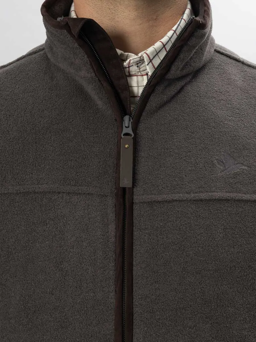 SEELAND Woodcock Earl Fleece Waistcoat - Mens - Dark Grey Melange