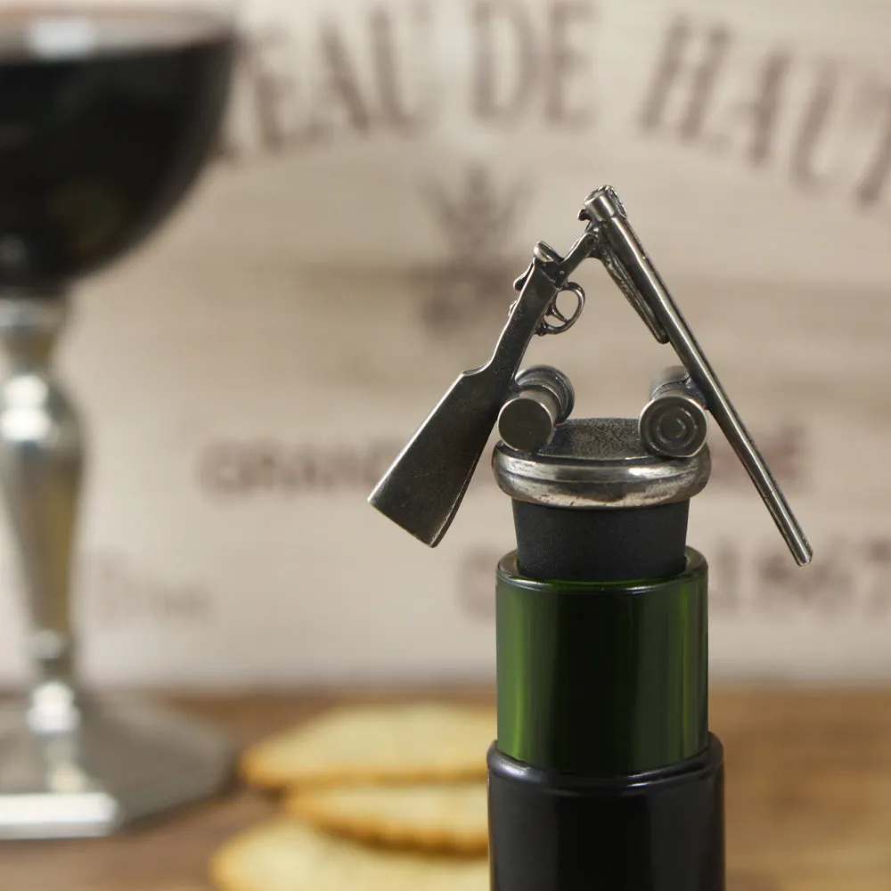 Shotgun Cartridge Pewter Wine Bottle Stopper