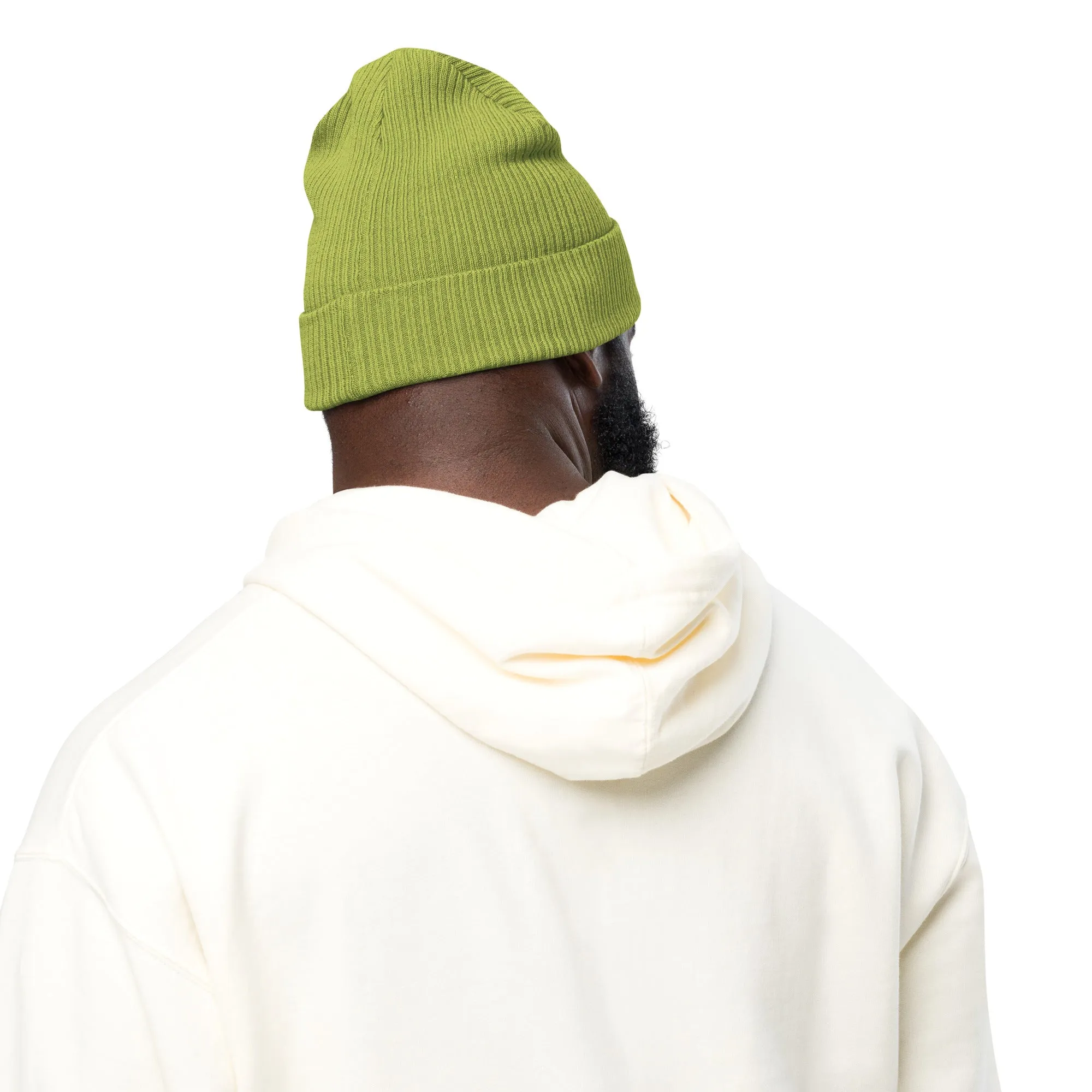 Signature organic ribbed beanie | embroidered