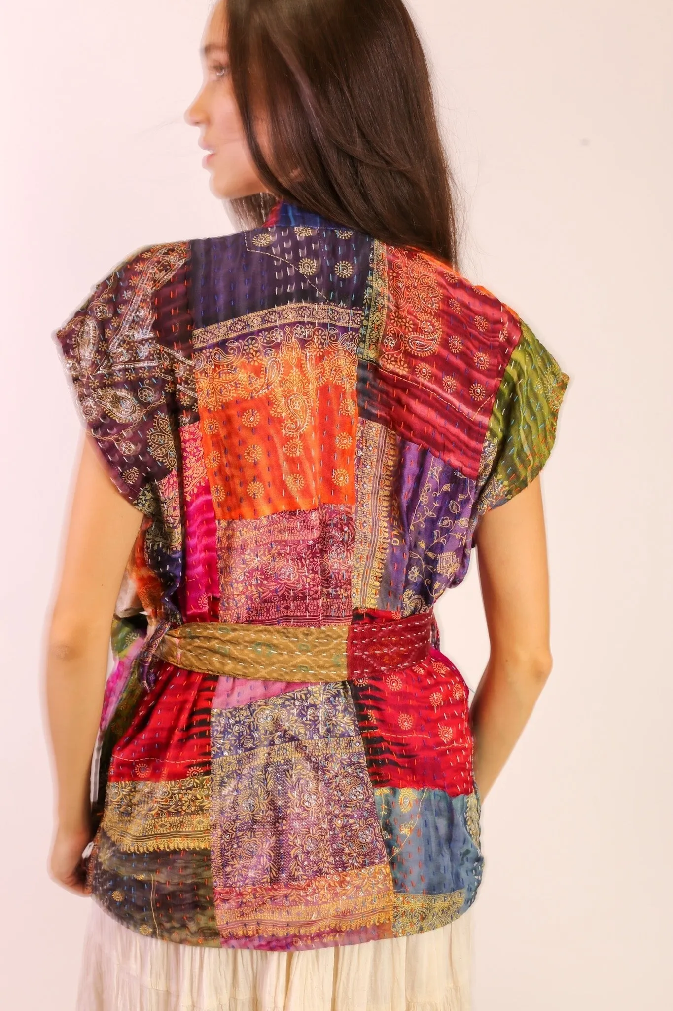 SILK PATCHWORK VEST SINA