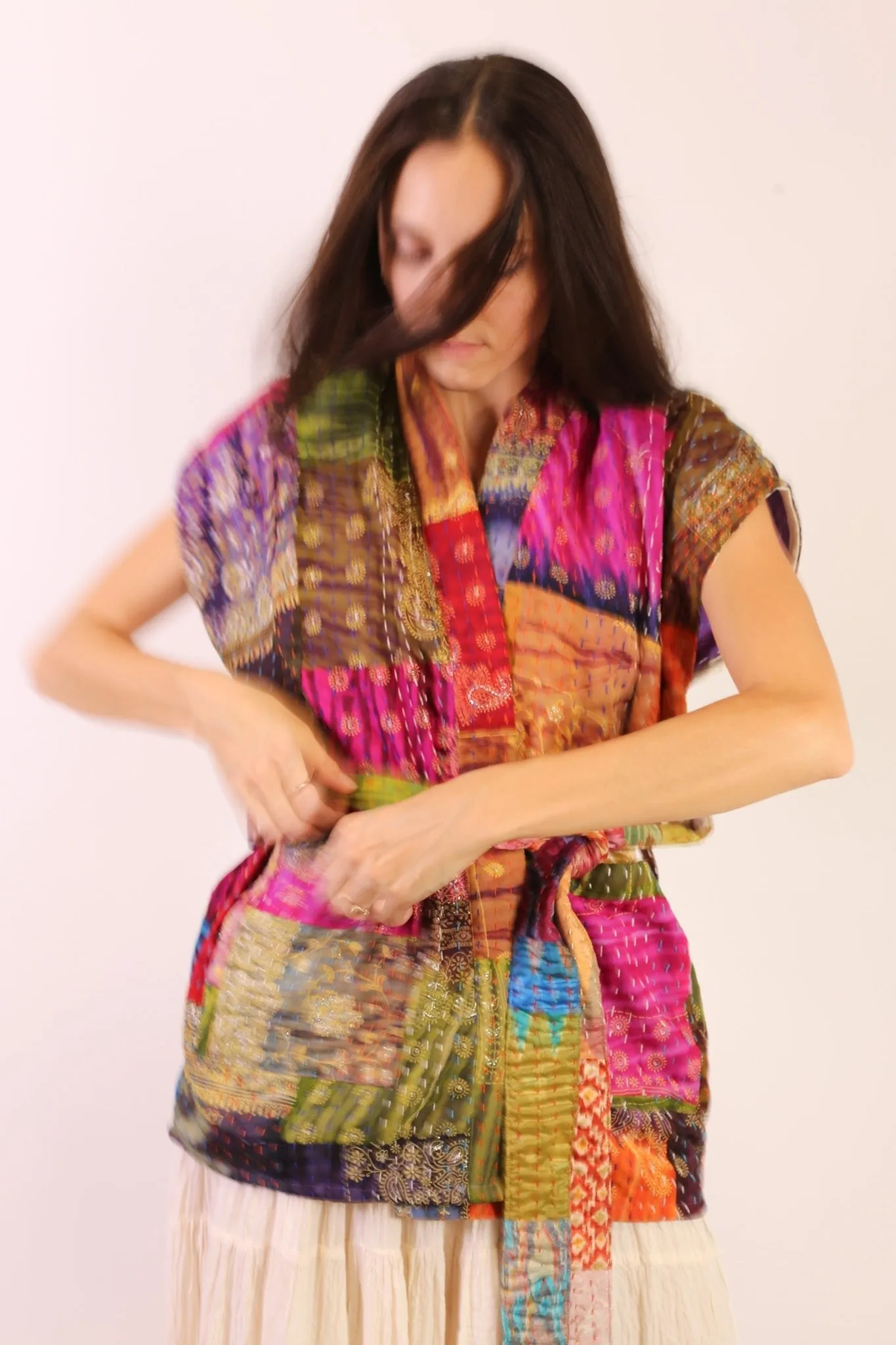 SILK PATCHWORK VEST SINA