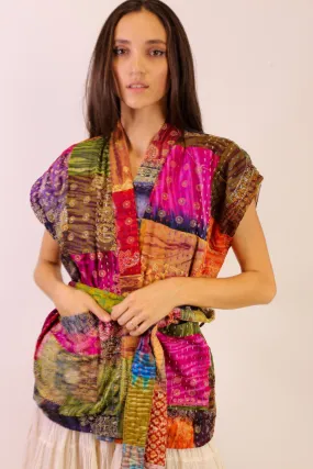 SILK PATCHWORK VEST SINA