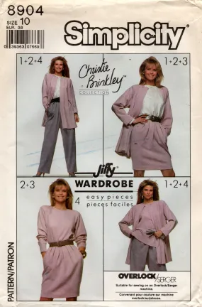 Simplicity 8904 CHRISTIE BRINKLEY Womens Jiffy Capsule Wardrobe 1980s Vintage Sewing Pattern Size 10 UNCUT Factory Folded