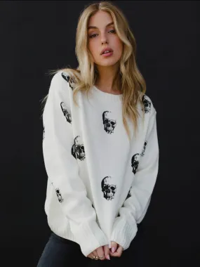 Skull Sweater - Cream