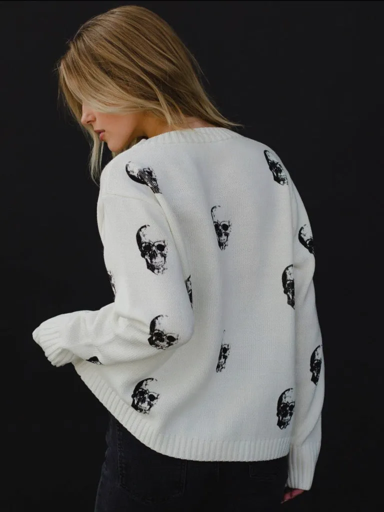 Skull Sweater - Cream