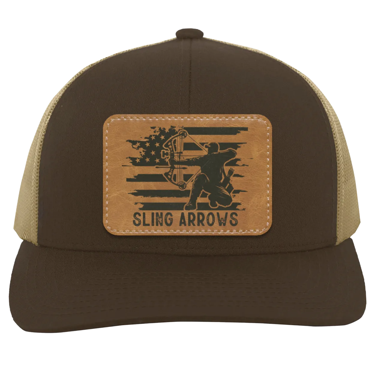 Sling Arrows Bow Hunting Men's Mesh Trucker Snap- Back Hat