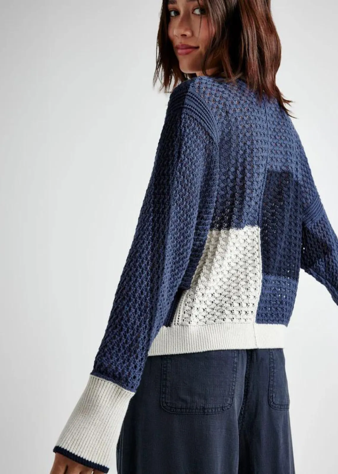 Splendid  Audrey Cardigan- Navy/Pale Oak