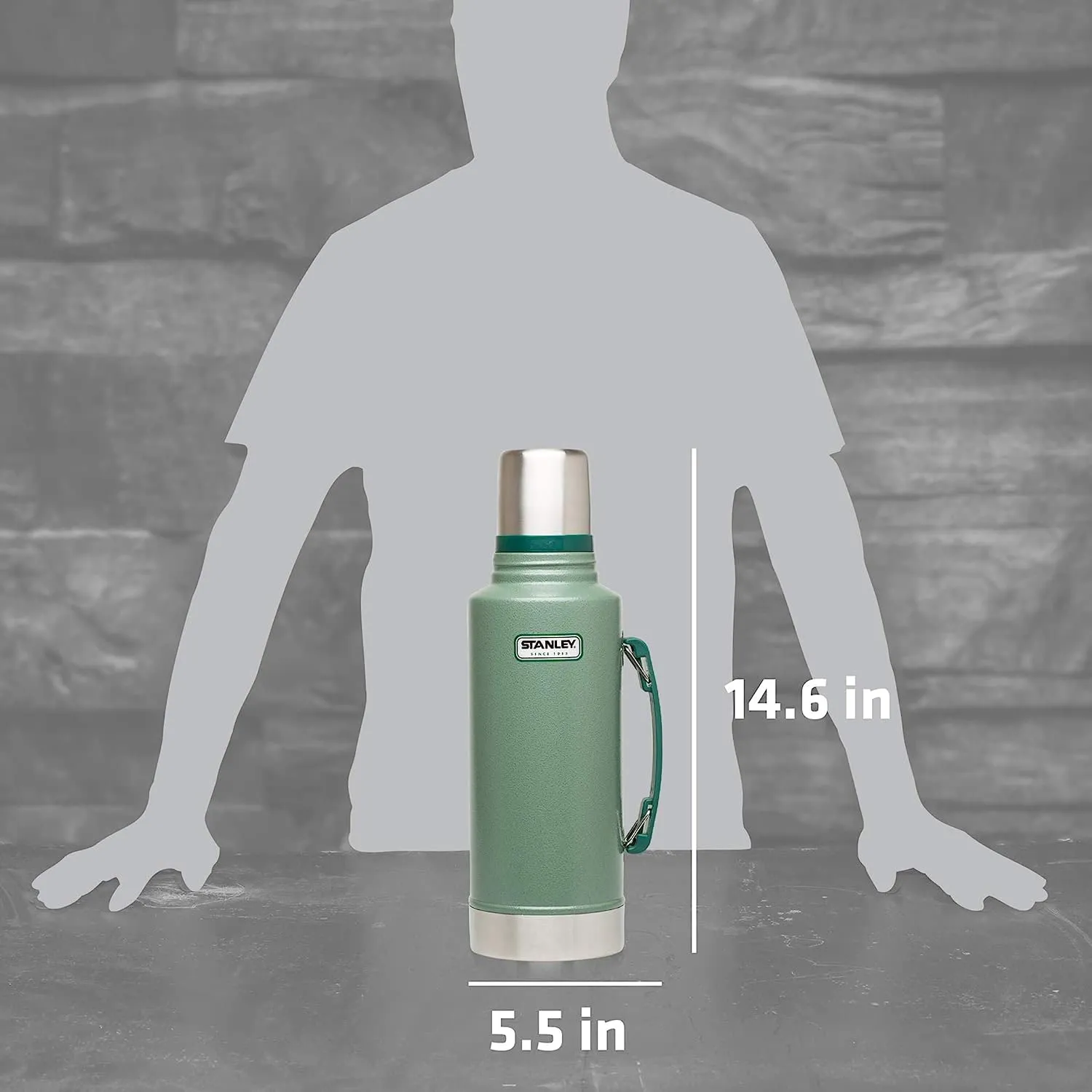 Stanley Classic Vacuum Bottle Hammertone Green