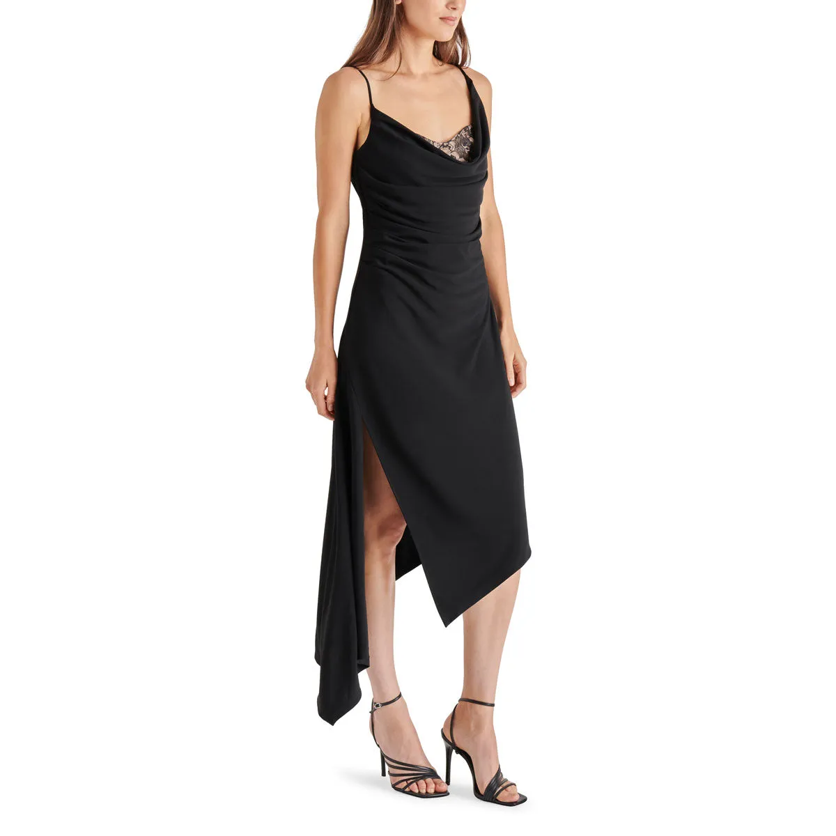 Steve Madden Lysette Draped Lace Slip Dress