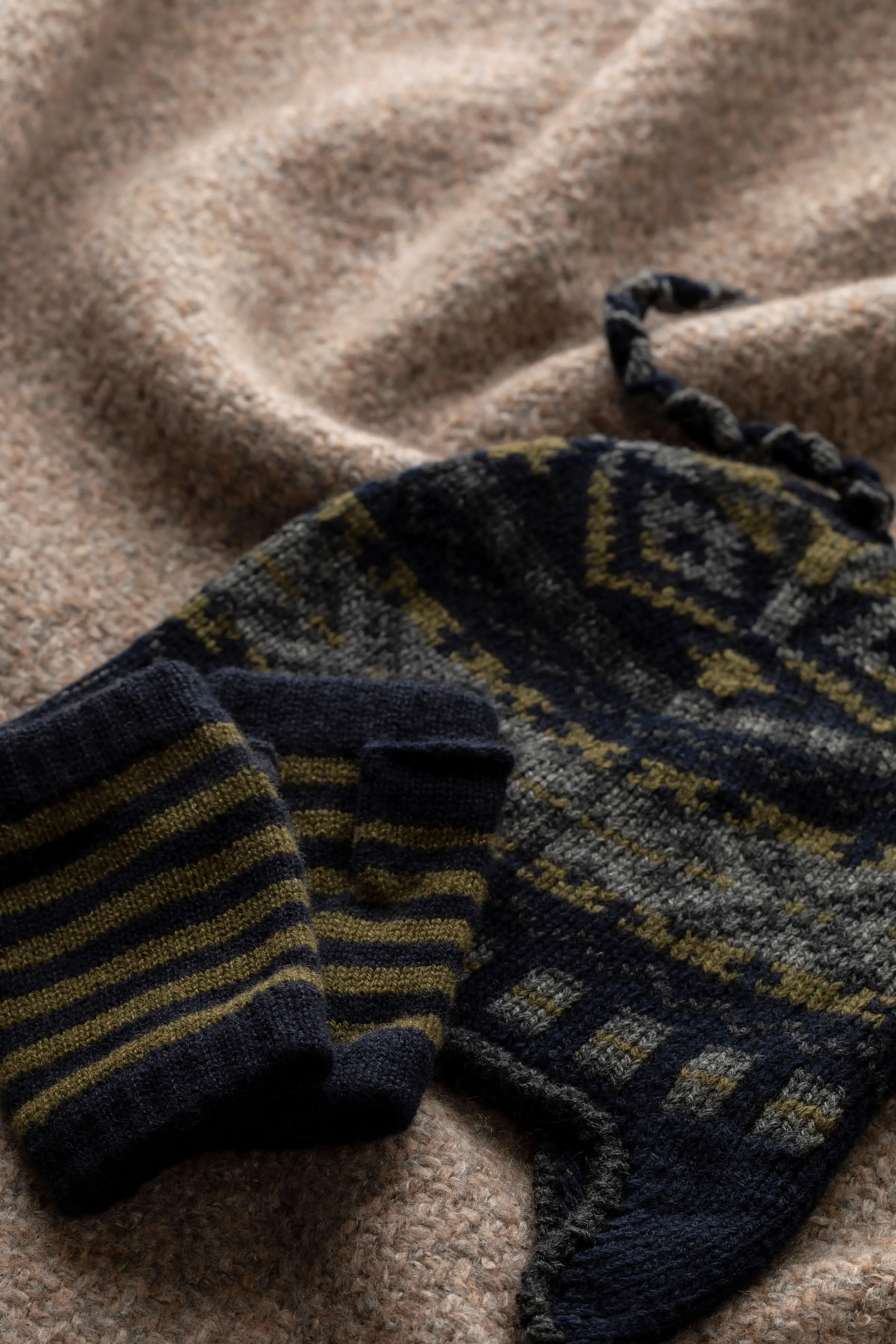 Stripy Children's Cashmere Wristwarmers