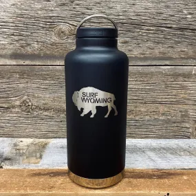 Surf Wyoming® Insulated Silver Bison Craft Growler - Matte Black