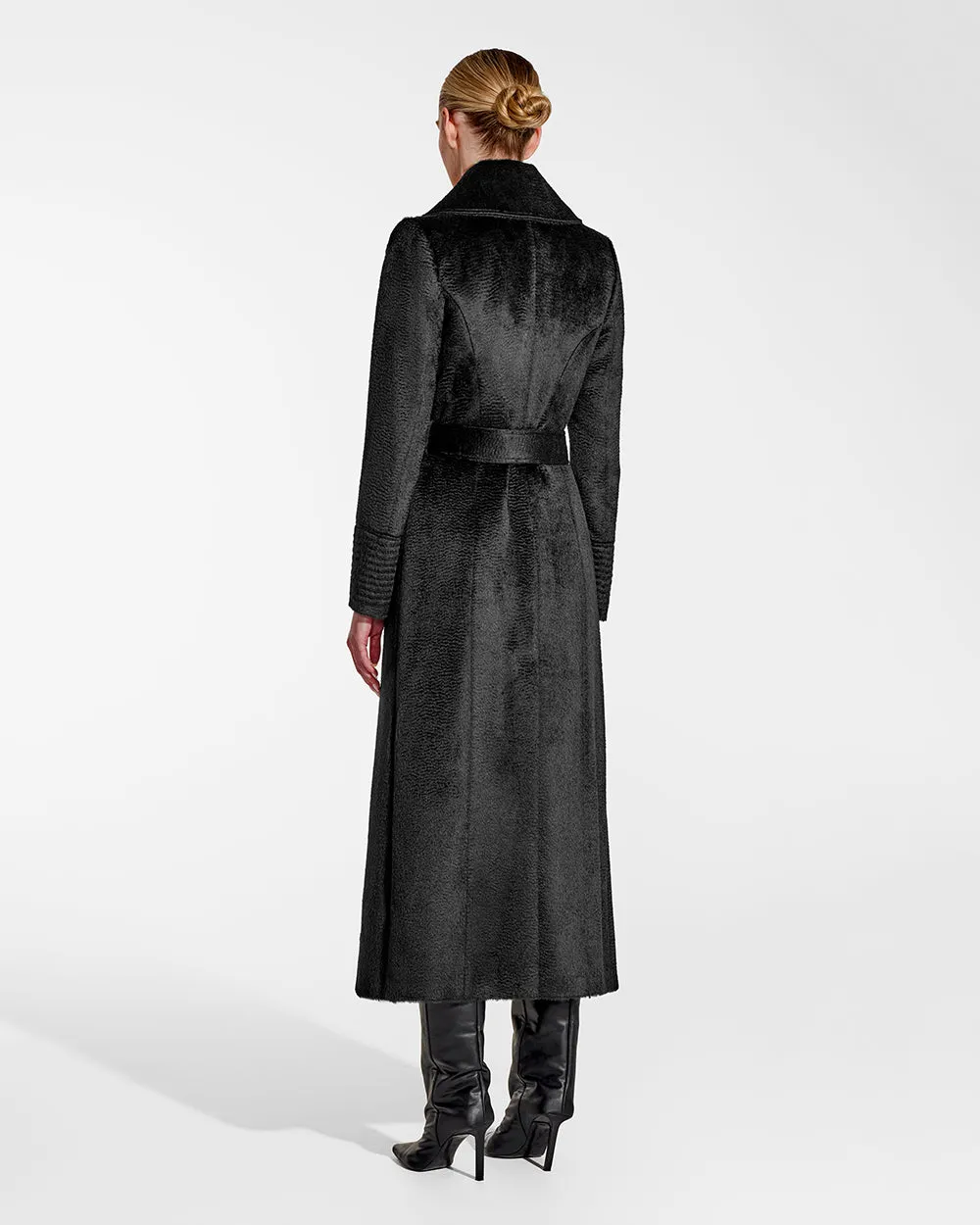 Suri Alpaca Maxi Notched Collar Wrap Coat