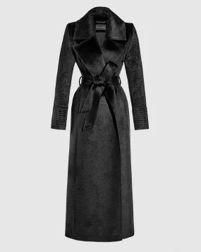 Suri Alpaca Maxi Notched Collar Wrap Coat