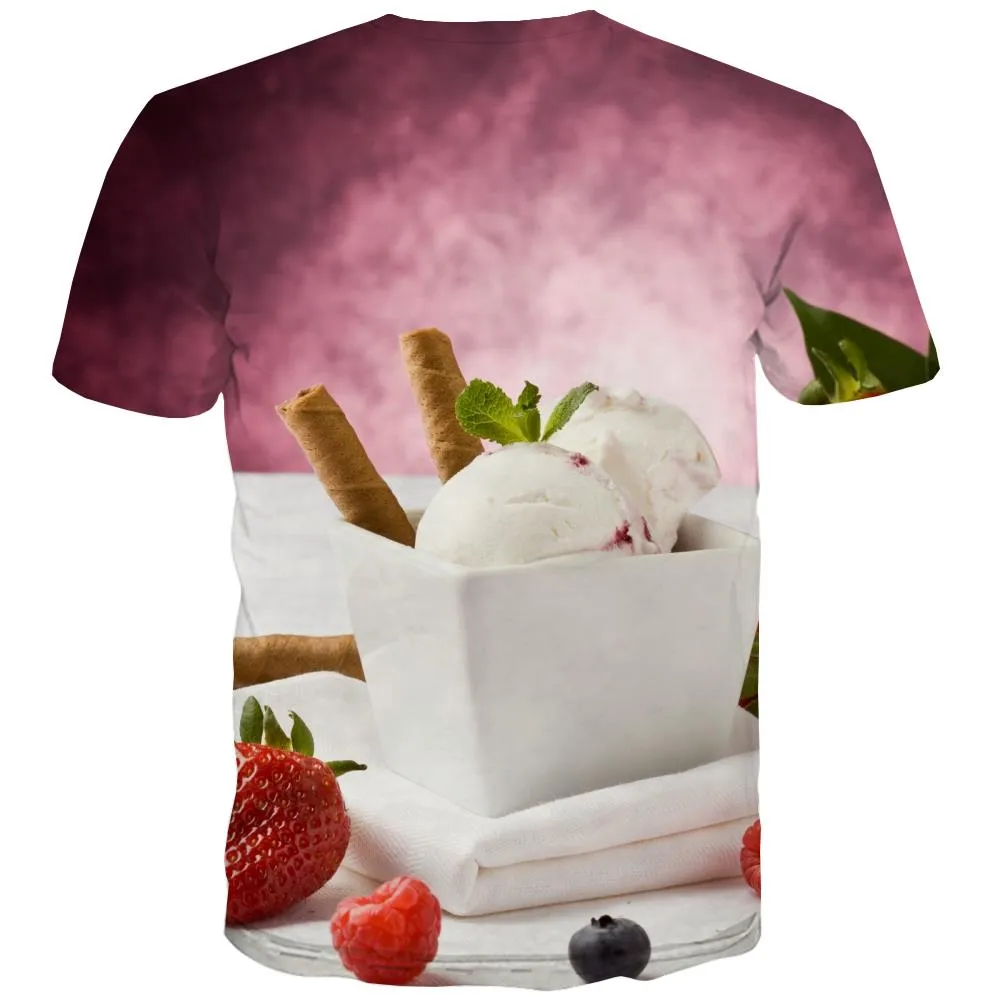 Sweet T-shirt Men Gourmet T-shirts 3d Icecream Tshirt Anime Colourful T shirts Funny