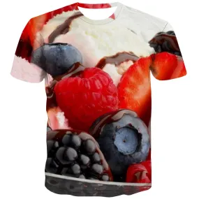 Sweet T-shirt Men Gourmet Tshirt Printed Icecream Tshirts Novelty Colourful T shirts Funny