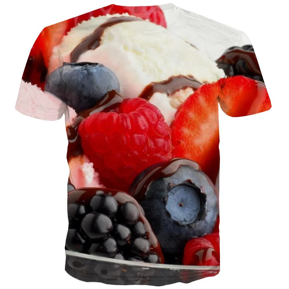 Sweet T-shirt Men Gourmet Tshirt Printed Icecream Tshirts Novelty Colourful T shirts Funny