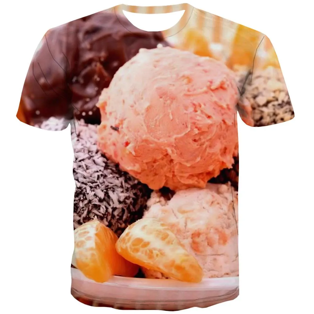 Sweet T shirts Men Gourmet T-shirts Graphic Icecream T shirts Funny Colourful Tshirts Cool