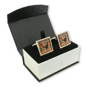 Tartan Pheasant Picture Stainless Steel Cufflinks