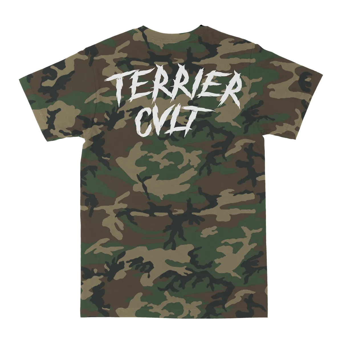 Terrier Cvlt "Trust No One: White" Camo T-Shirt