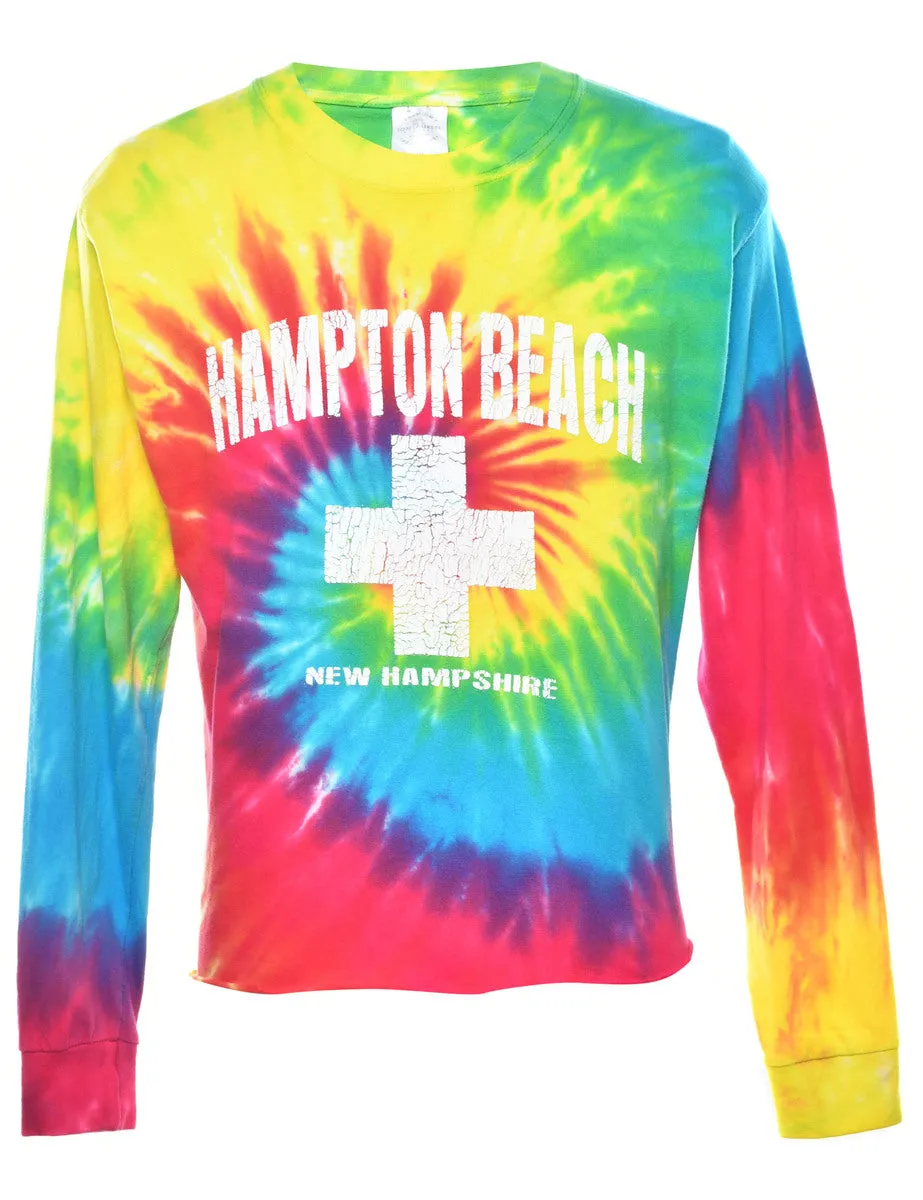 Tie Dyed Hampton Beach Printed T-shirt - M