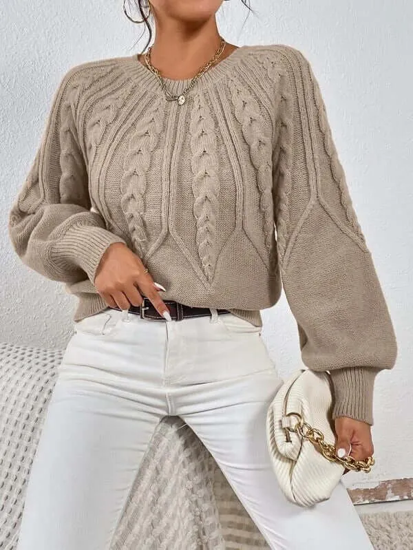 Twist Design Pullover Knitted Sweater