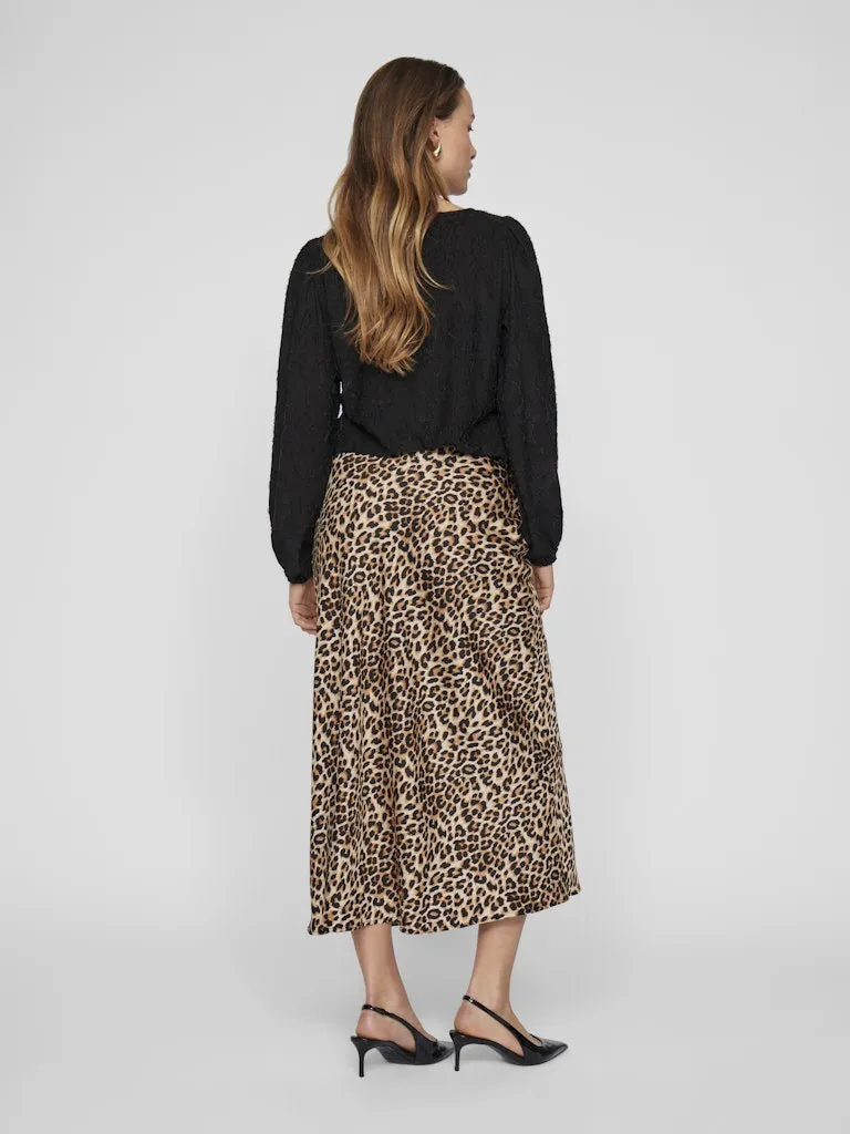 Vielette High Waisted Maxi Skirt (Caramel Cafe/Leopard)